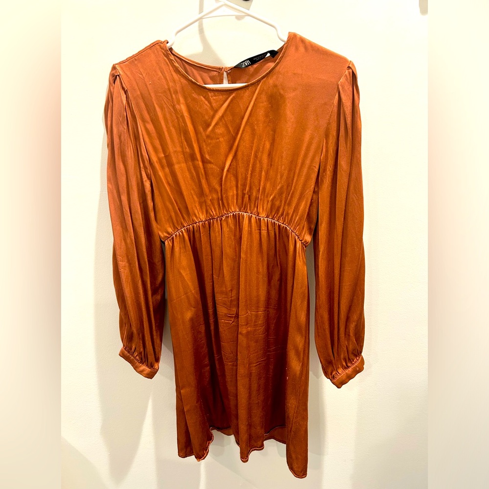 Zara satin babydoll dress!